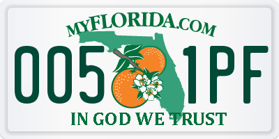 FL license plate 0051PF