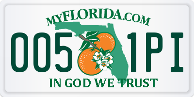 FL license plate 0051PI