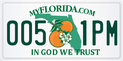 FL license plate 0051PM