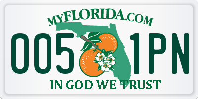 FL license plate 0051PN