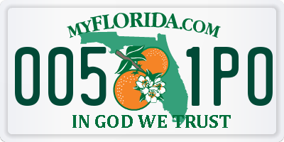 FL license plate 0051PO