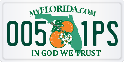 FL license plate 0051PS