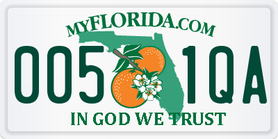 FL license plate 0051QA