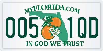 FL license plate 0051QD