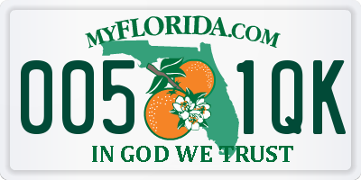 FL license plate 0051QK