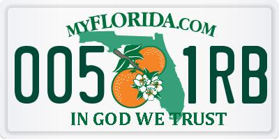 FL license plate 0051RB