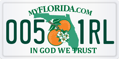 FL license plate 0051RL