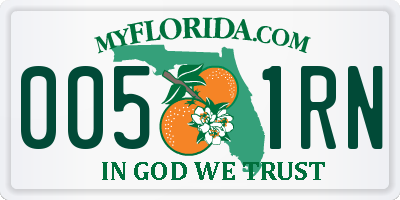 FL license plate 0051RN