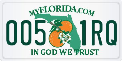 FL license plate 0051RQ