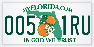 FL license plate 0051RU
