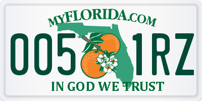FL license plate 0051RZ