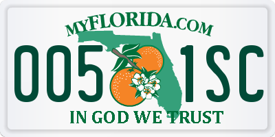 FL license plate 0051SC