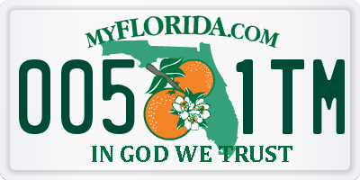 FL license plate 0051TM