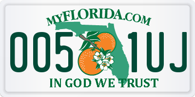 FL license plate 0051UJ