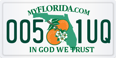 FL license plate 0051UQ