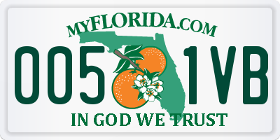 FL license plate 0051VB