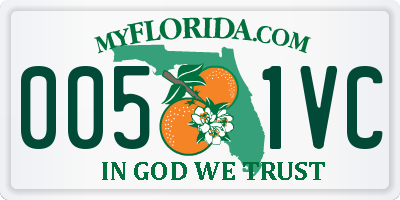 FL license plate 0051VC