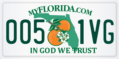 FL license plate 0051VG