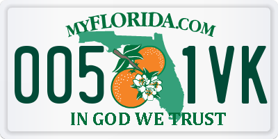 FL license plate 0051VK