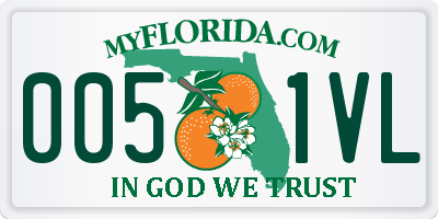 FL license plate 0051VL