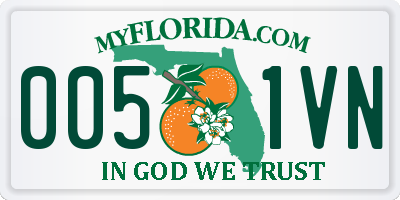 FL license plate 0051VN