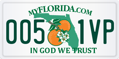 FL license plate 0051VP