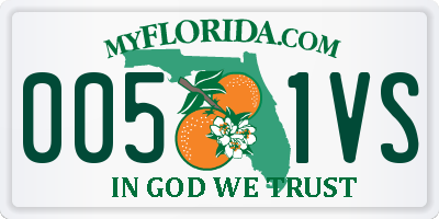 FL license plate 0051VS
