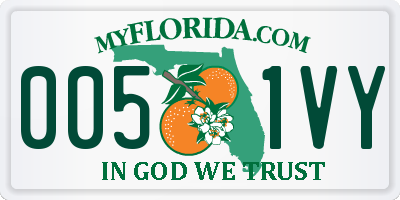 FL license plate 0051VY