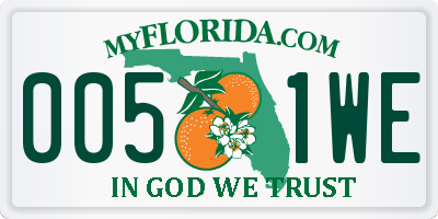 FL license plate 0051WE