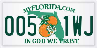 FL license plate 0051WJ