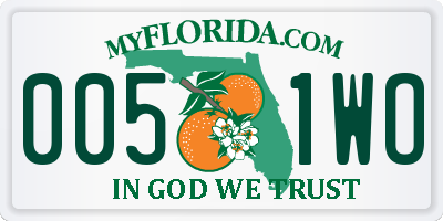 FL license plate 0051WO