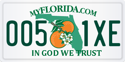 FL license plate 0051XE