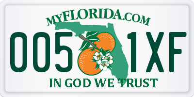 FL license plate 0051XF