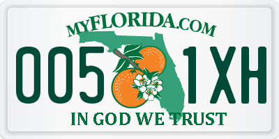 FL license plate 0051XH