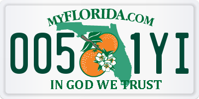 FL license plate 0051YI