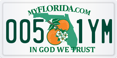 FL license plate 0051YM