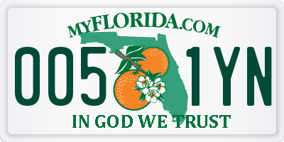 FL license plate 0051YN