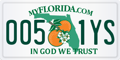 FL license plate 0051YS