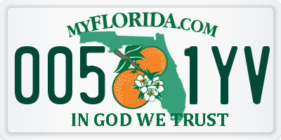 FL license plate 0051YV
