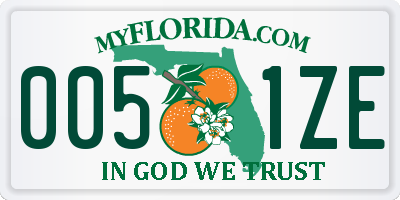 FL license plate 0051ZE