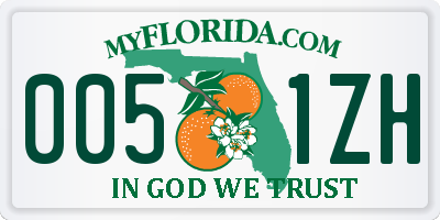 FL license plate 0051ZH