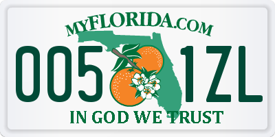 FL license plate 0051ZL