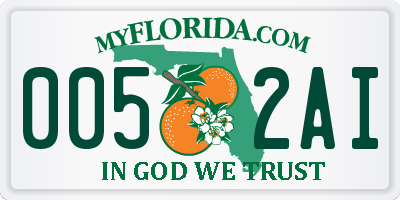 FL license plate 0052AI