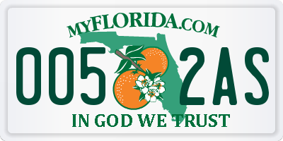FL license plate 0052AS