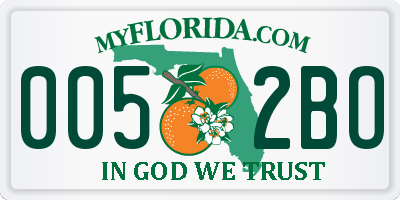 FL license plate 0052BO