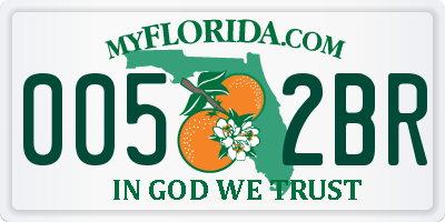 FL license plate 0052BR