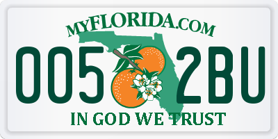 FL license plate 0052BU