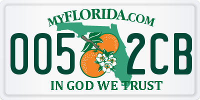 FL license plate 0052CB