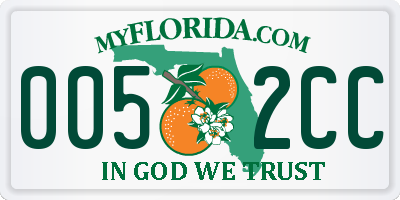 FL license plate 0052CC