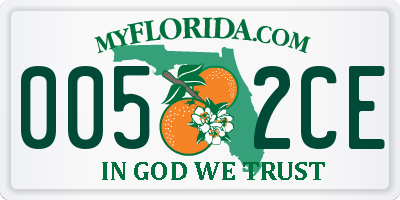 FL license plate 0052CE